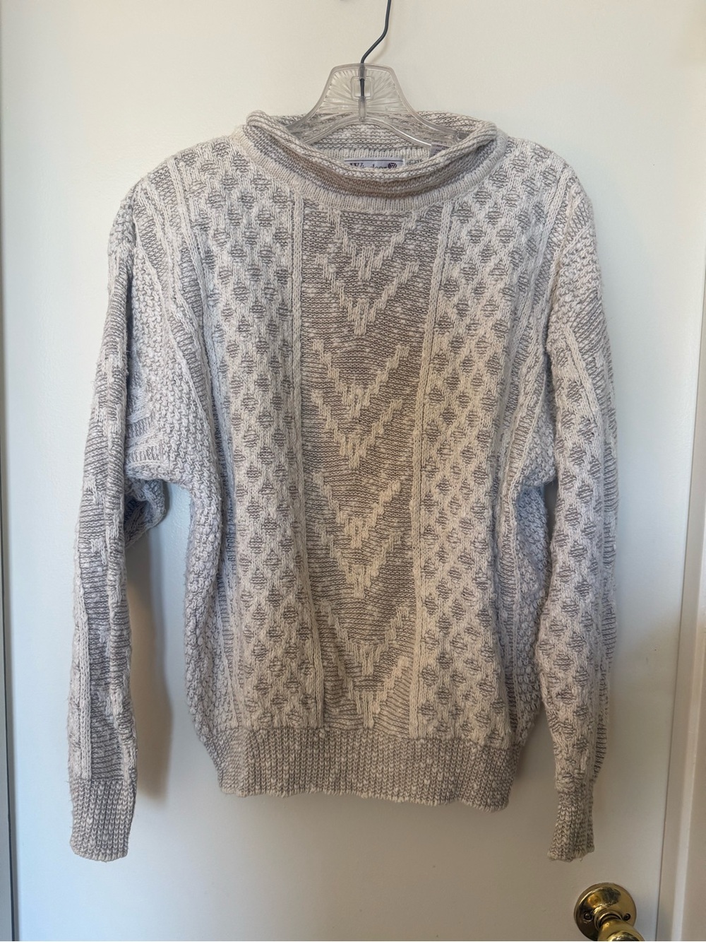 Vintage Windsor Linen Cotton Geometric Textured Knit Sweater M